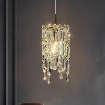 современная хрустальная люстра для столовой роскошный золотой домашний декор подвесной светильник island led cristal lustre