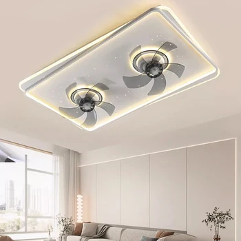 Современные потолочные светильники складной потолочный вентилятор для спальни потолочный вентилятор со светодиодной подсветкой и управлением потолочный светильник для освещения гостиной