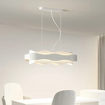 Современный дизайнерский светодиодный подвесной светильник белого цвета из акрила для гостиной, кухни, спальни, с регулируемым затемнением, прямая поставка