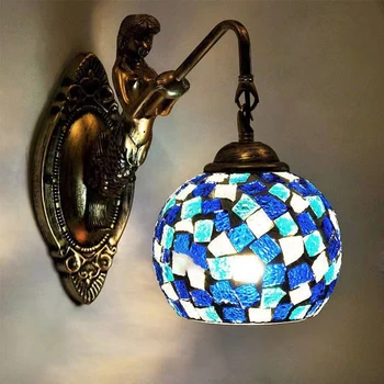 Современный настенный светильник OUFULA в виде русалки, персонализированный и креативный светильник для украшения гостиной, спальни, прихожей, бара