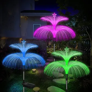 Солнечный свет в виде медузы садовый светильник открытый водонепроницаемый светодиодный газон садовое украшение ландшафта цветная атмосфера для вставки огней