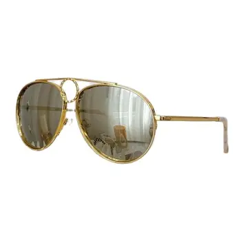 Солнцезащитные очки с водяными знаками в оправе из сплава с золотым покрытием для мужчин, роскошные брендовые очки в большой оправе, Женские повседневные солнцезащитные очки