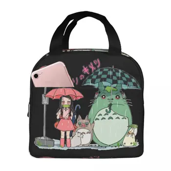Сумка для ланча для мужчин и женщин My Neighbor Totoro Demon Slayer Термосумка-холодильник Портативные сумки для пикника и путешествий