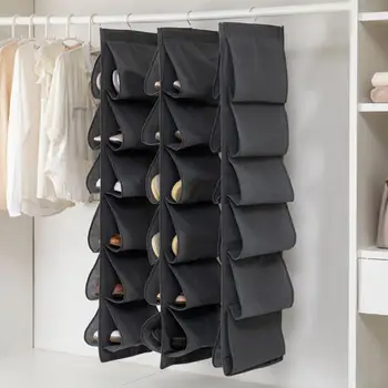 Сумка для хранения обуви, Многослойный компактный подвесной органайзер для обуви, вешалка для хранения в шкафу для домашней спальни
