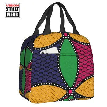 Сумки для ланча с восковой печатью в стиле Афро Анкара, женские сумки для ланча в стиле Африканского племени, Портативная сумка для ланча, Походная коробка для хранения еды, коробка для путешествий
