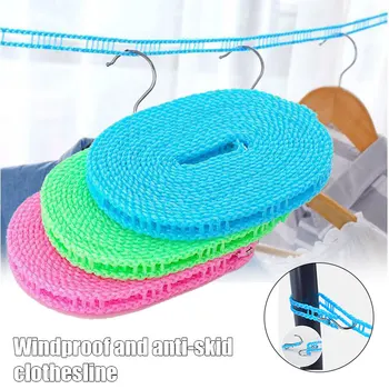 Сушилка Одежды For Drying Для Rope Nylon Clotheslines Non-slip Windproof Clothes Tendedero Meters Outdoor Hanging 3/5/8/10 Dryer