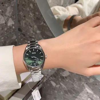 Топовый дизайнерский бренд AAA White Модные женские кварцевые часы 34 мм из тонкой стали 316 OMG, сапфировое зеркало в стиле OMG.
