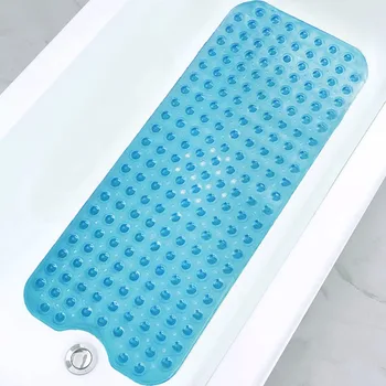 Удлиненный противоскользящий коврик для ванны Коврик для душа в ванной Прозрачный Антибактериальный, который можно стирать в машине для детей младшего возраста