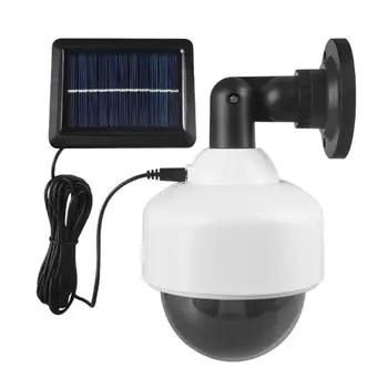 Фиктивная камера на солнечной энергии, Наружный светодиодный монитор безопасности, Водонепроницаемое поддельное видеонаблюдение, Датчик движения, Солнечная Светодиодная лампа