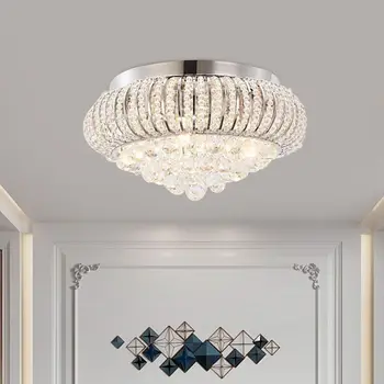 Хрустальный потолочный светильник, современная светодиодная лампа для скрытого монтажа, люстра для домашнего декора, внутренний дистанционный светильник для гостиной, спальни