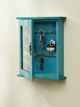 Ящик для хранения ключей из массива дерева, настенная дверь, гостиная, креативное украшение дома, ящик для хранения ключей на крыльце, органайзер для настенных полок